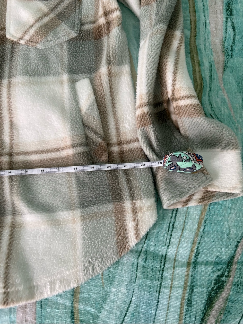 Altar'd State Cream, Sage & Taupe Plaid Shacket - Picture 7 of 7